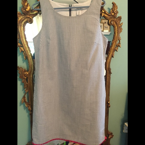 Heyton Dresses & Skirts - Heyton seersucker sleeveless dress with fun fringe